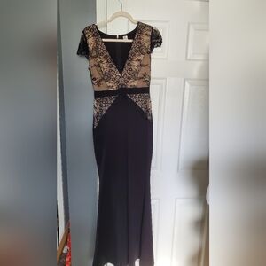 Windsor Black Dress with Lace Detail